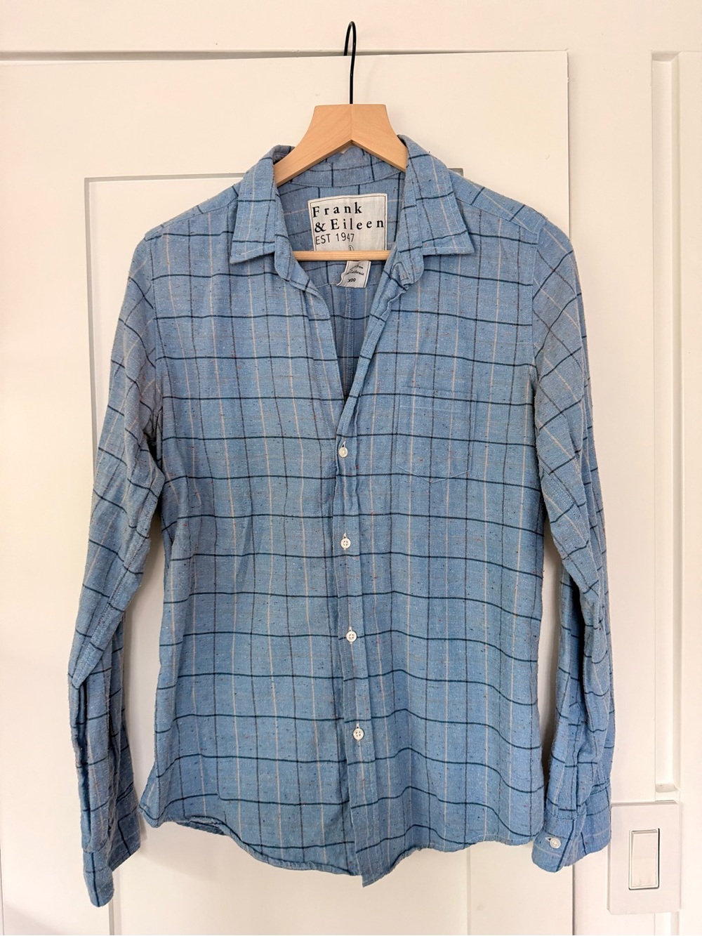 Frank & Eileen Light Blue Windowpane Plaid Button-Down Shirt